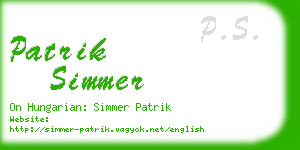 patrik simmer business card
